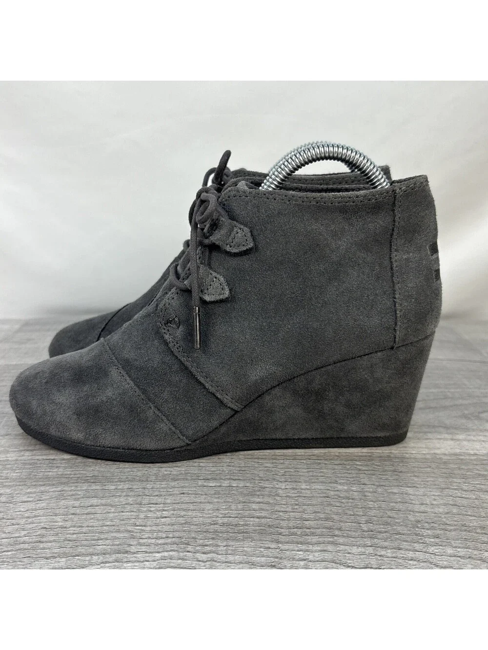 TOMS Desert Wedge Suede Chukka Bootie Grey 8.5